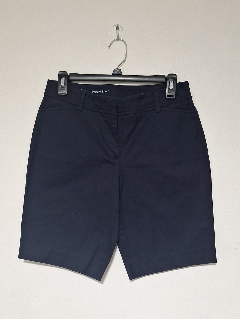 Talbots Women's Chino Shorts Set - Navy, Light Blue Stripe, Cream 3 Pairs - Picture 2 of 8